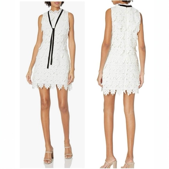 ELLIATT Harmonia Lace High Neck Cocktail Sleeveless Mini Dress Size Large New - Picture 2 of 10